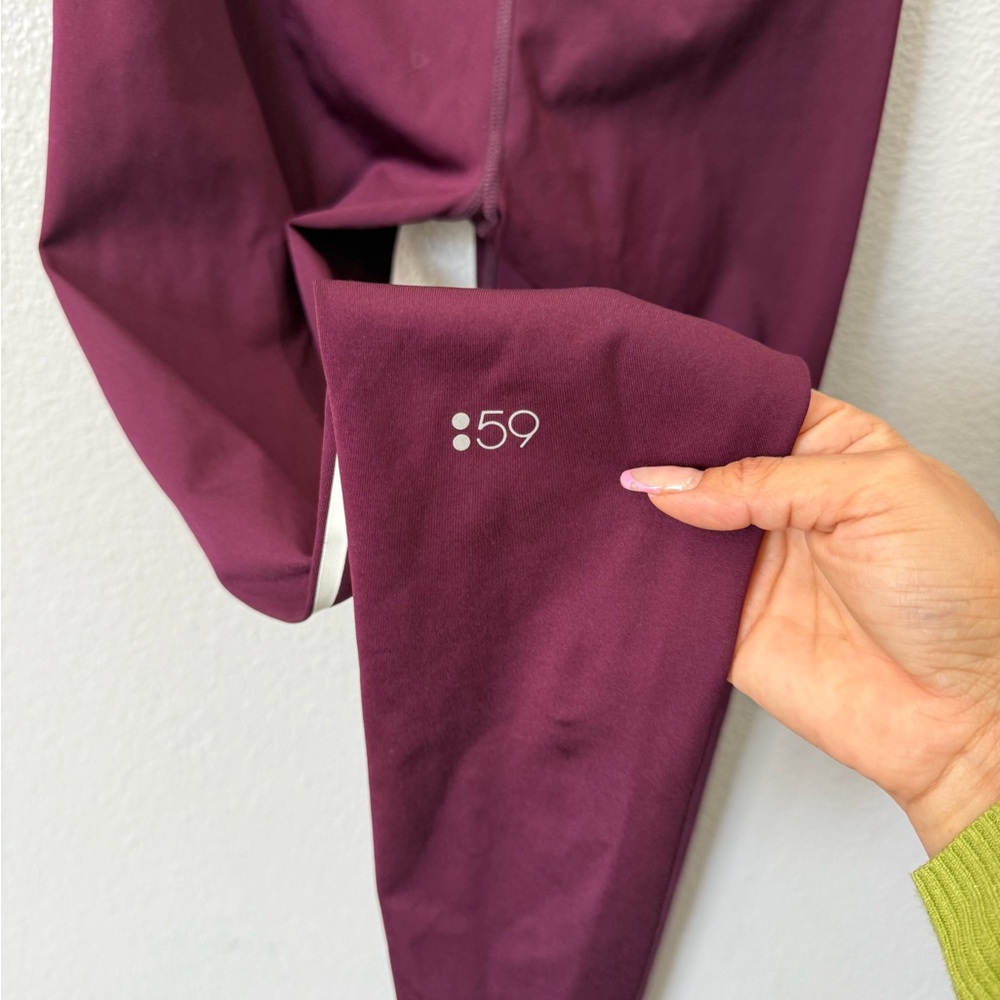 Split59 Wine Stripe Leggings Size S High Rise Workout Yoga Pants - Picture 7 of 7